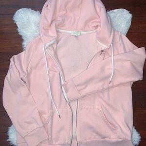 pink hoodie